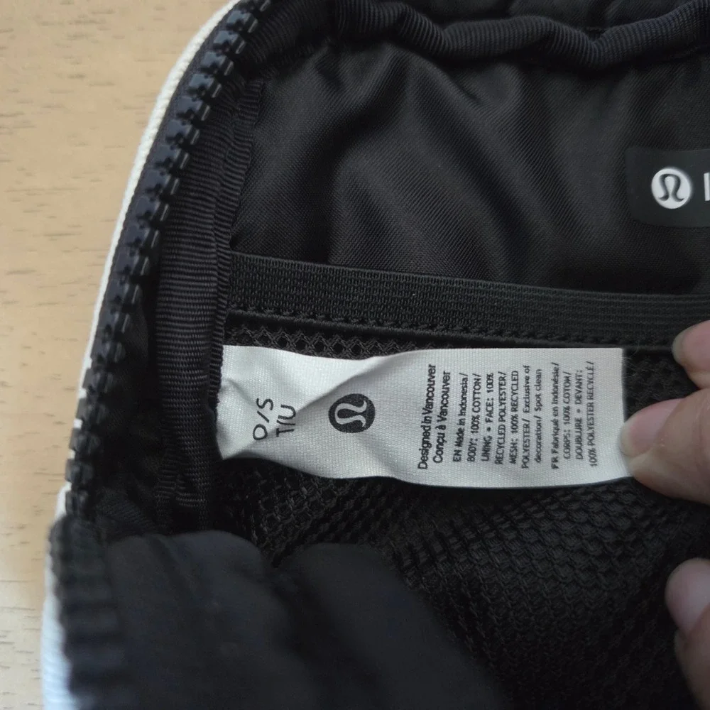 Lululemon Everywhere Belt Bag 1L White Canvas Twill Black Strap Fannypack Travel